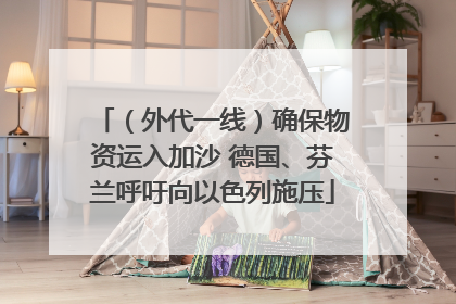 （外代一线）确保物资运入加沙 德国、芬兰呼吁向以色列施压