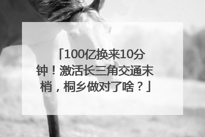 100亿换来10分钟！激活长三角交通末梢，桐乡做对了啥？