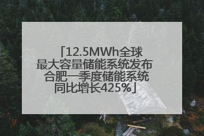 12.5MWh全球最大容量储能系统发布 合肥一季度储能系统同比增长425%