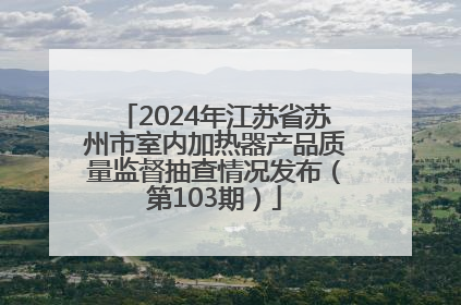 2024年江苏省苏州市室内加热器产品质量监督抽查情况发布（第103期）