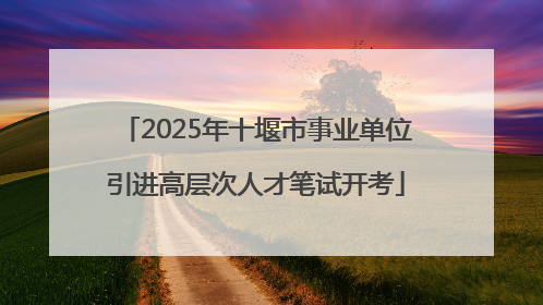 2025年十堰市事业单位引进高层次人才笔试开考