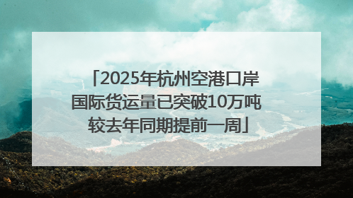 2025年杭州空港口岸国际货运量已突破10万吨 较去年同期提前一周