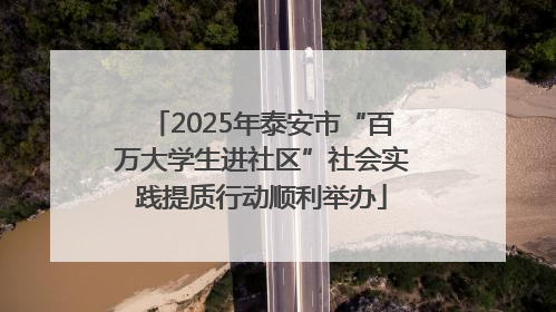2025年泰安市“百万大学生进社区”社会实践提质行动顺利举办