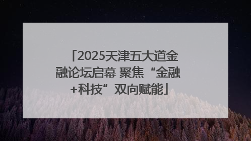 2025天津五大道金融论坛启幕 聚焦“金融+科技”双向赋能