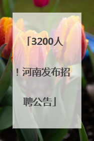 3200人！河南发布招聘公告