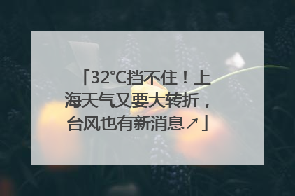 32℃挡不住！上海天气又要大转折，台风也有新消息↗