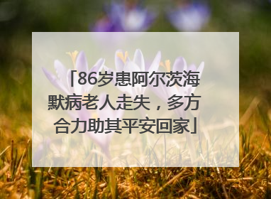 86岁患阿尔茨海默病老人走失，多方合力助其平安回家